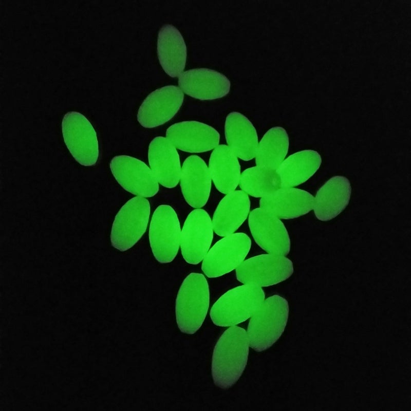 OROOTL Glow Beads Fishing Saltwater, 100pcs Hard Plastic Luminous Fishing Beads Green White Fish Beads Assortment Oval Egg Bead Lures Sea Fishing Tool - Image 4
